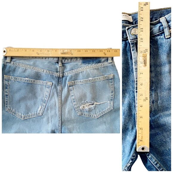 Zara high waist jeans with floral gems, size 6, cropped length‎ - Picture 12 of 13